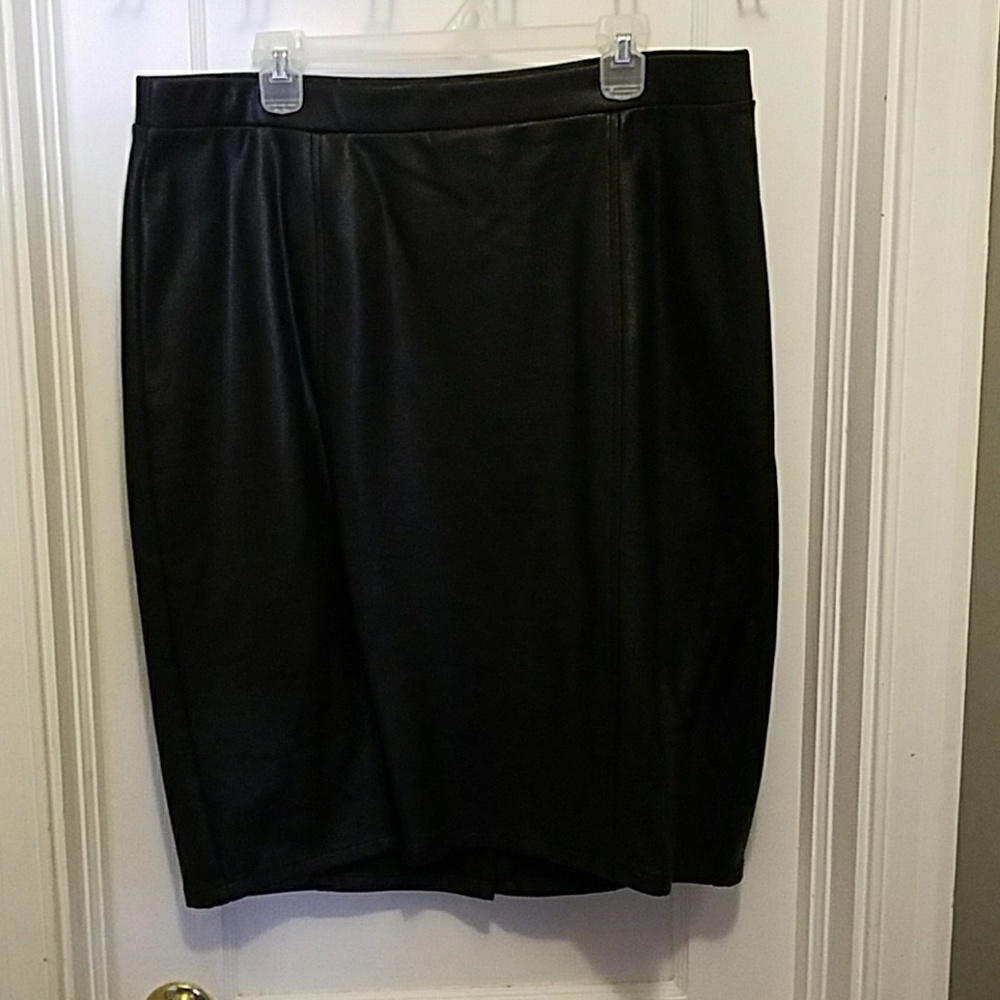 Black, "leatherized" skirt